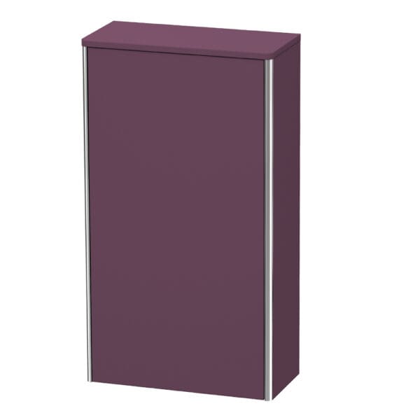 Duravit: XSquare: Semi-Tall Cabinet, Right Hinged: 1 Door; 50cm Aubergine Satin Matt #XS1303R9494