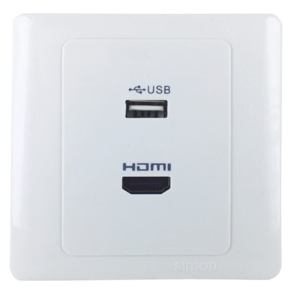 SIMON: USB-HDMI Outlet Adaptor: White #55494