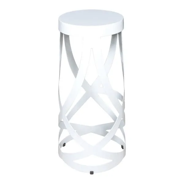 Round Bar Stool, White