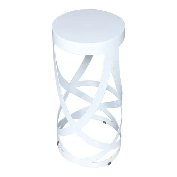 Round Bar Stool, White