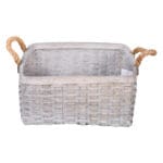 Domus: Square Willow Basket: (35x35x19)cm: Large, Grey