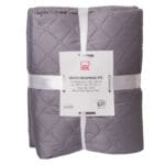Quilted Microfiber Bed Spread Set: 3 Pcs: (240x260)cm, Silver