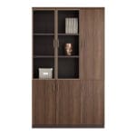 Office Book Case, 3 Doors: (120x40x200)cm, Brown Oak/Brown