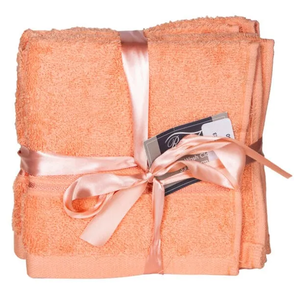 Wash Cloth Set ,4pc Plain 550GMS; (33x33)cm, Melon