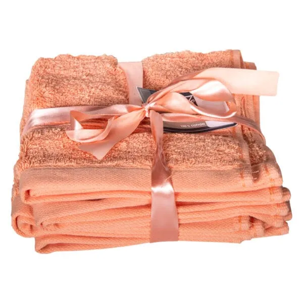 Wash Cloth Set ,4pc Plain 550GMS; (33x33)cm, Melon