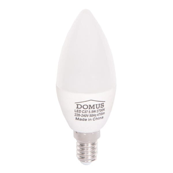 Domus /FSL: Candle LED Bulb; E14, C37, 5.5W 470LM, 200°, 2700K