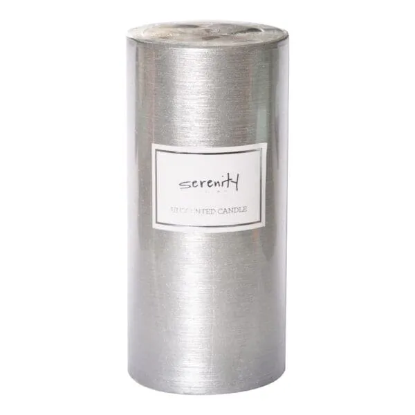 Pillar Candle; (7x15)cm, Silver