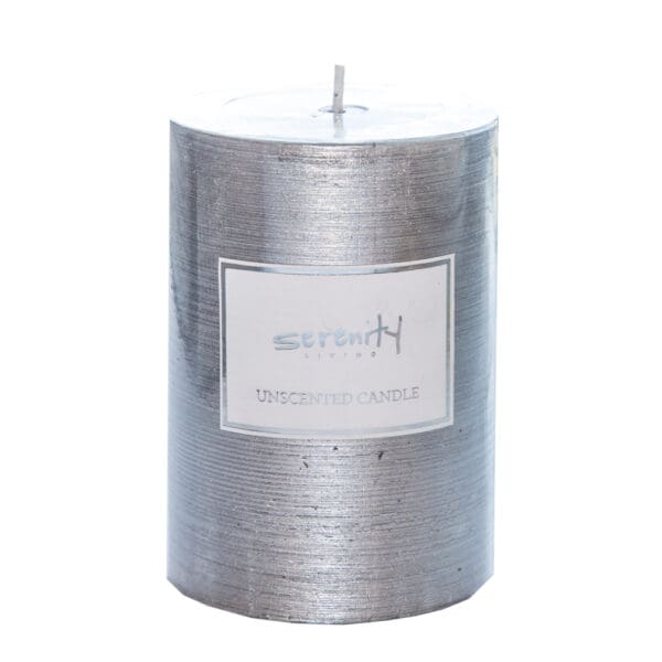 Pillar Candle; (7x10)cm, Silver