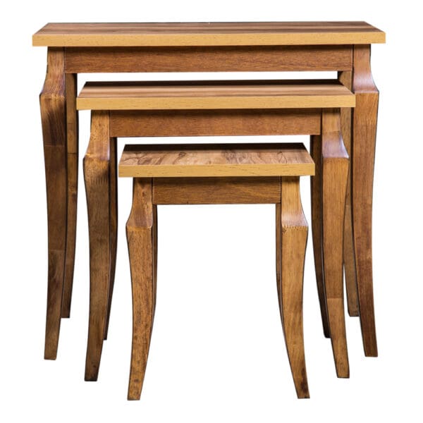 Wooden Nesting Table Set 3piece Set, Oak