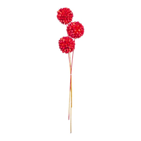 Winston: Decoration: Hand Made Flower, 3pcs, Red