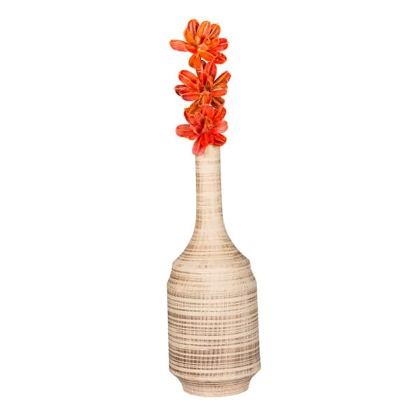 Decoration: Hand Made Lotus Flower, 3pcs, Orange