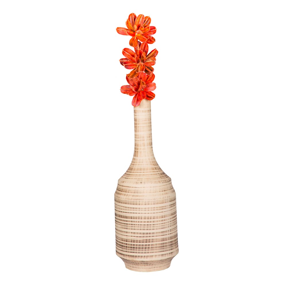 Decoration: Hand Made Lotus Flower, 3pcs, Orange