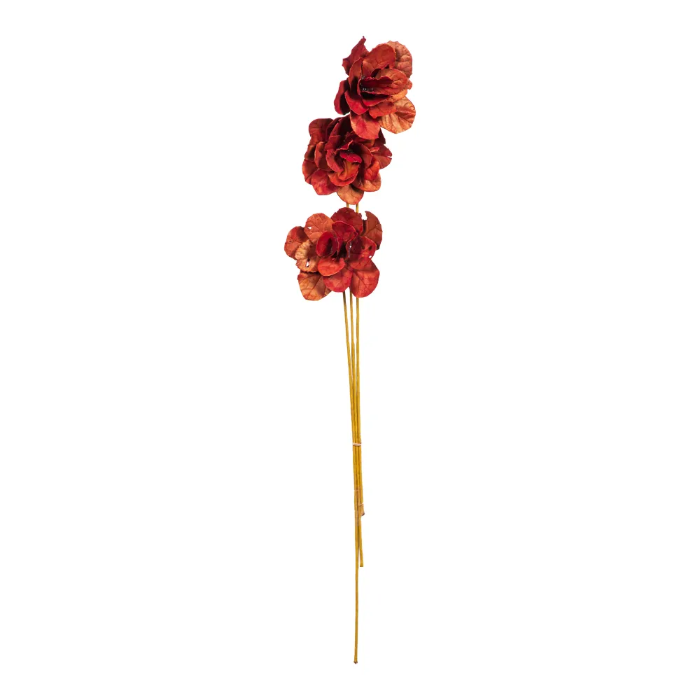 Winston: Decoration: Hand Made Flower, 3pcs Bunch, Red