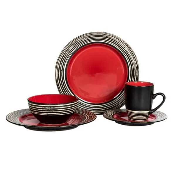 16 Pcs Dinner Set - Tahiti Carmine