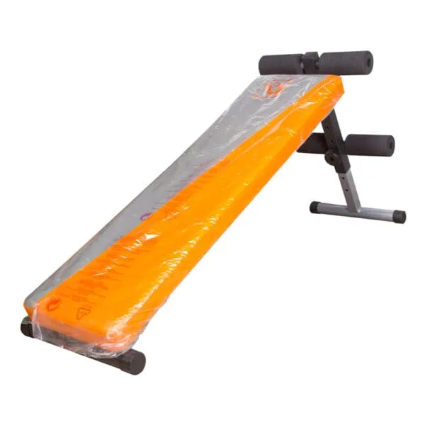 Fitness Sit-Up Bench With Cushion: (3.8x3.8x0.15)cm, Orange/Grey/Black