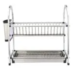 Abbas 2 Tier Dish Rack; (45x26.5x45)cm, Silver