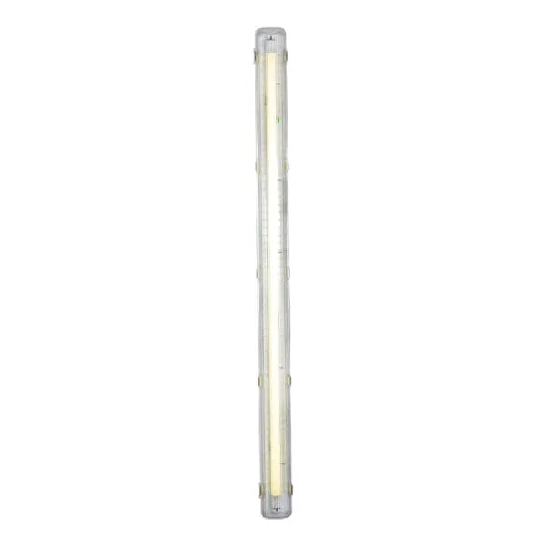 Domus: 4FT Single Deep Weatherproof IP65 Fitting Wired For Double ended LED T8 Tube; 1x36W