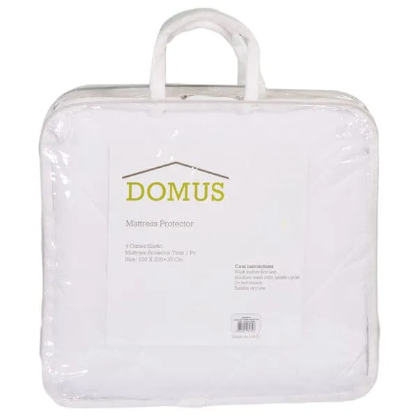 Domus: Twin Mattress Protector With Elastic Band 1Piece; (120x200+35)cm, White