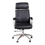 High Back Office Chair: PU/Chrome, White