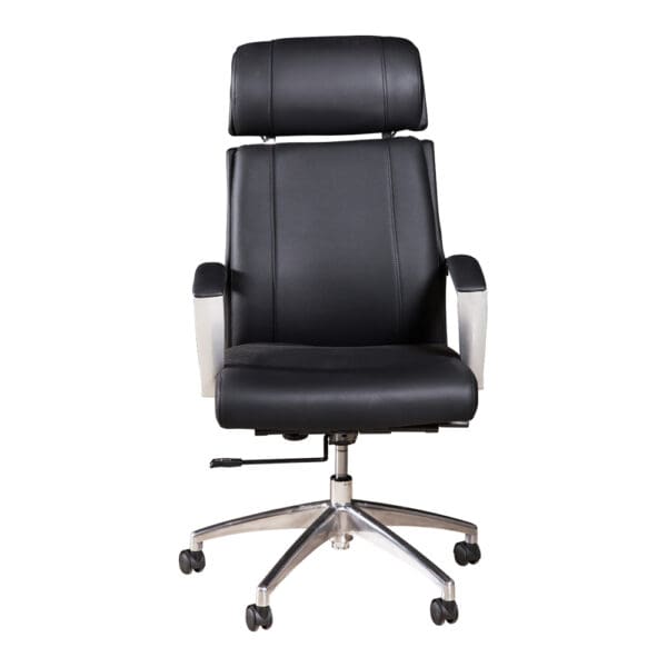 High Back Office Chair: PU/Chrome, White