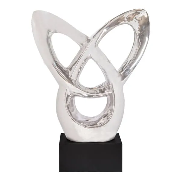 Domus: Abstract Sculpture With Base, Silver/Black; 26inch