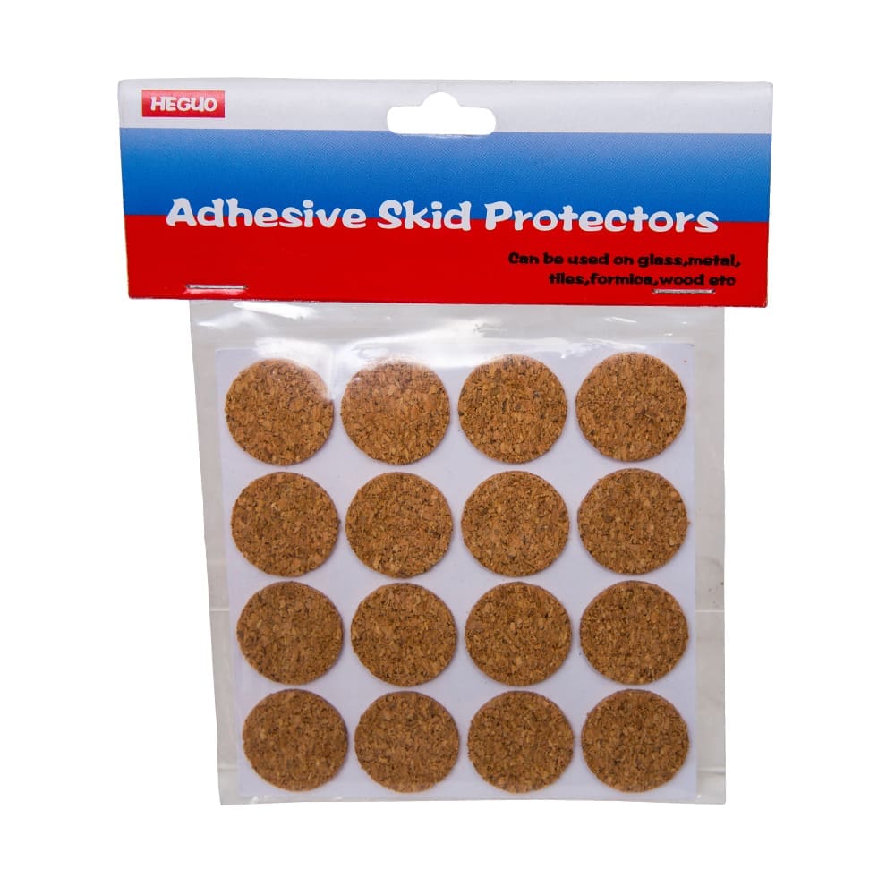 Self Adhesive Cork Pad Skid Protector Set: 16pieces, Brown