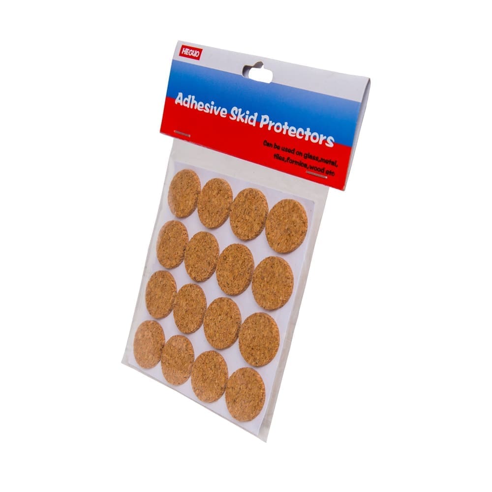 Self Adhesive Cork Pad Skid Protector Set: 16pieces, Brown