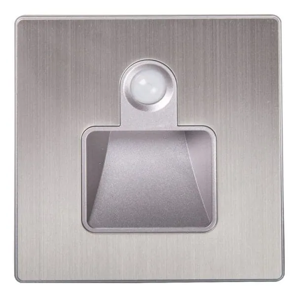 Domus: 1 Gang Foot Light With Infrared Sensor; 220V, 1W, Brushed Silver