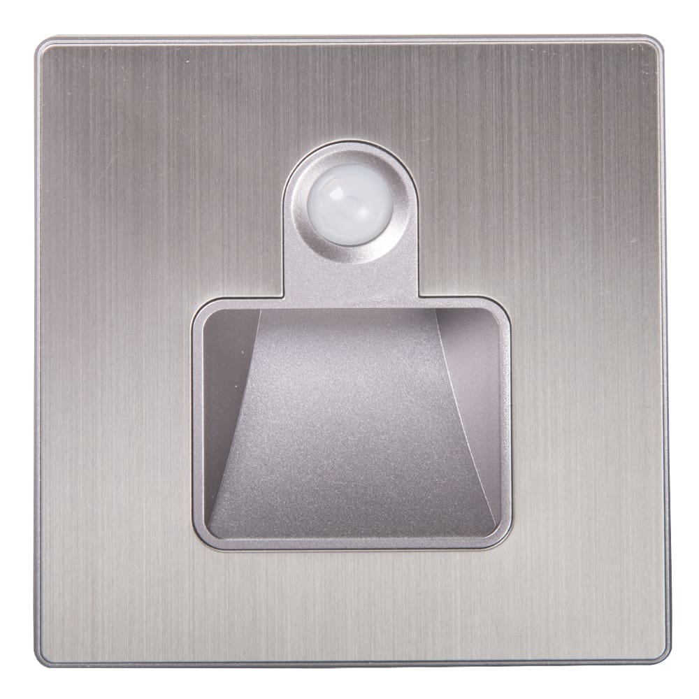 Domus: 1 Gang Foot Light With Infrared Sensor; 220V, 1W, Brushed Silver