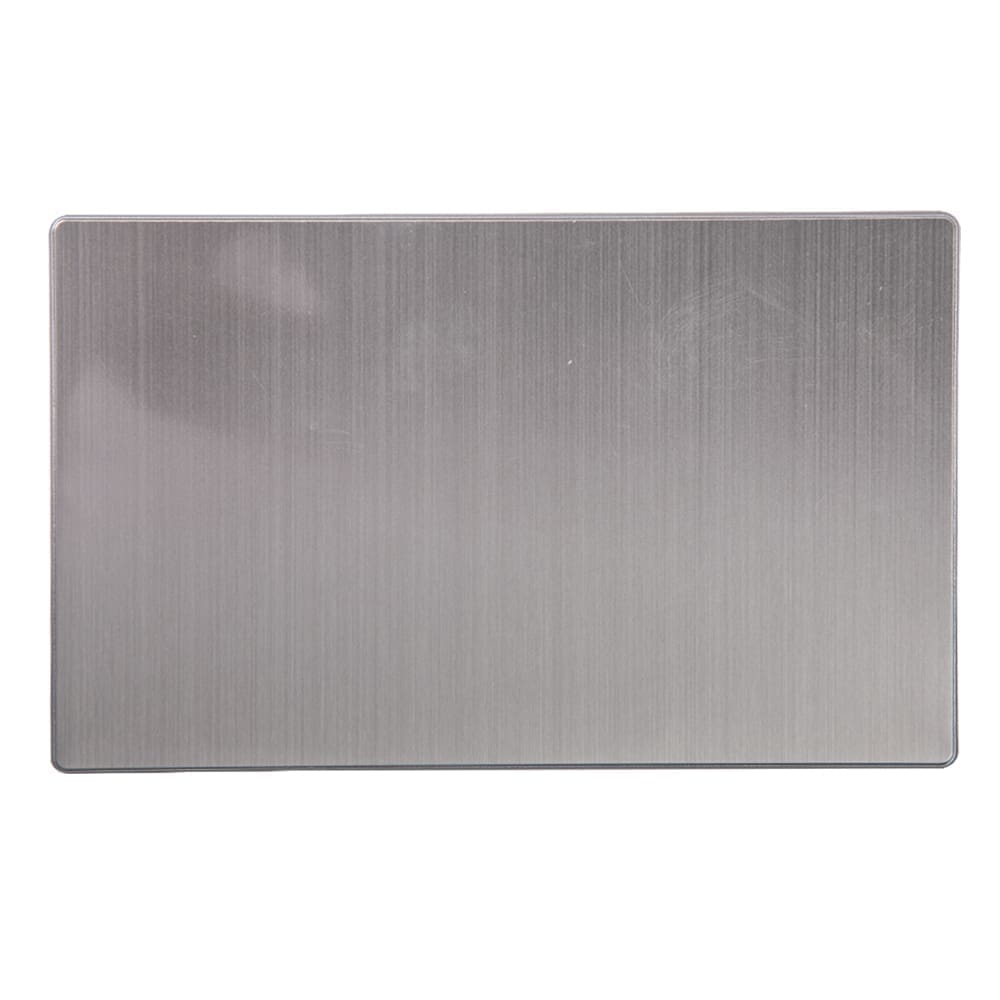 Domus: 2 Gang Blank Plate, Brushed Silver