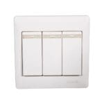 3-Gang 2-Way: with Fluorescent Strip, White