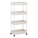 Batel 4-Tier Bathroom Trolley; (40x22x90)cm, White