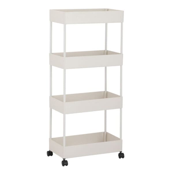 Batel 4-Tier Bathroom Trolley; (40x22x90)cm, White
