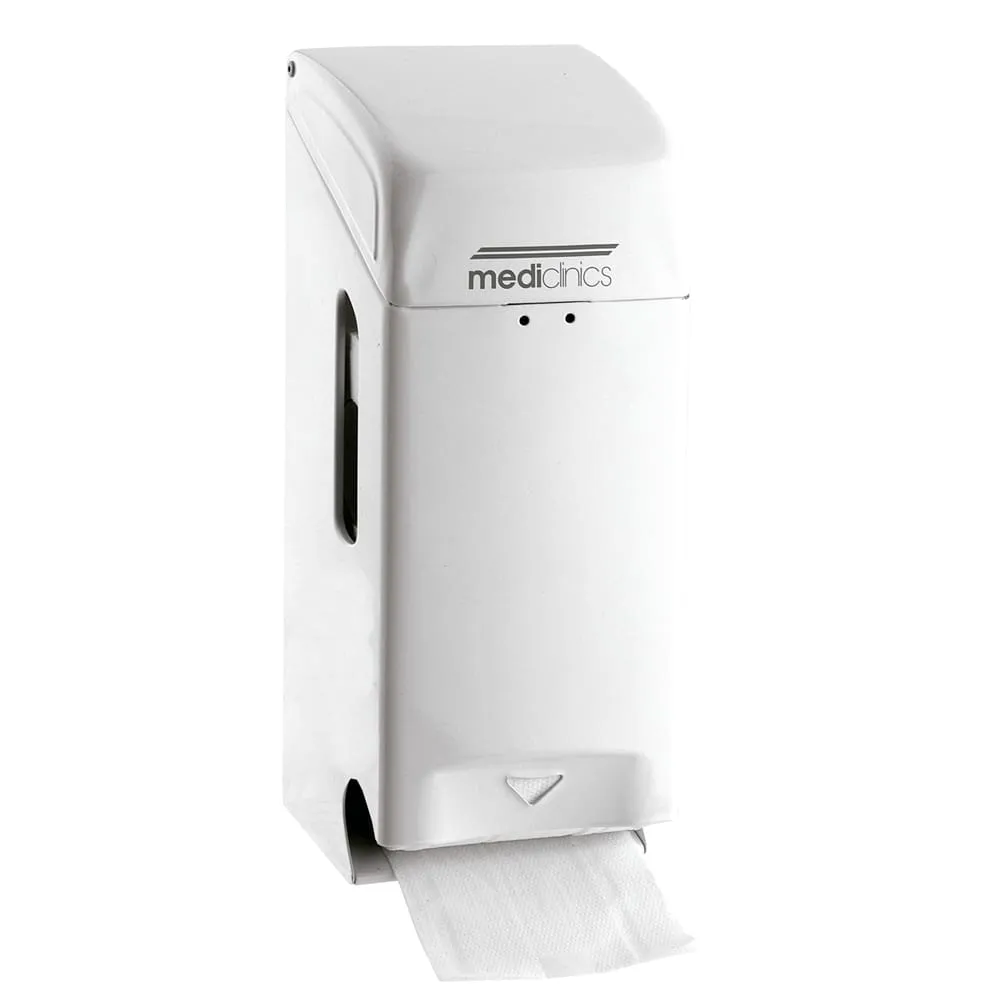 Mediclinics: Two Toilet Roll Dispenser, White Metal