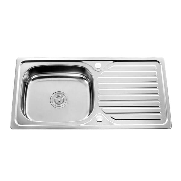 Stainless Steel Kitchen Sink + Waste, SB/SD; 90x45cm, Satin SS