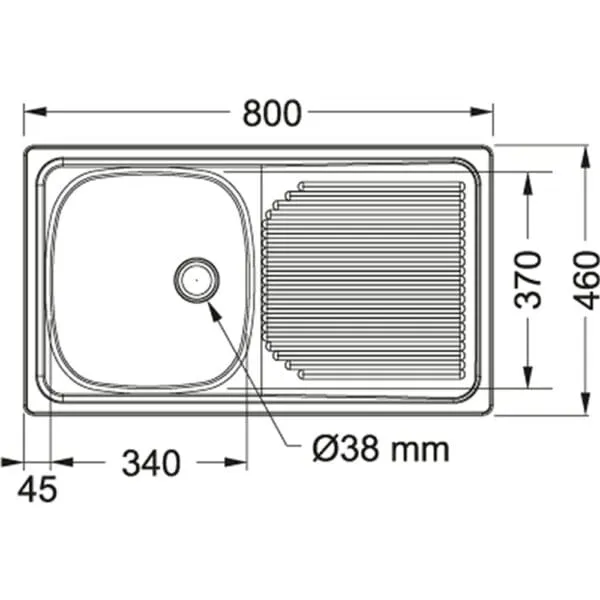 Projectline Stainless Steel Sink With Waste: Single Bowl Single Drain
