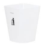 Square Printed Waste Bin; 5.5Lts, White/Grey