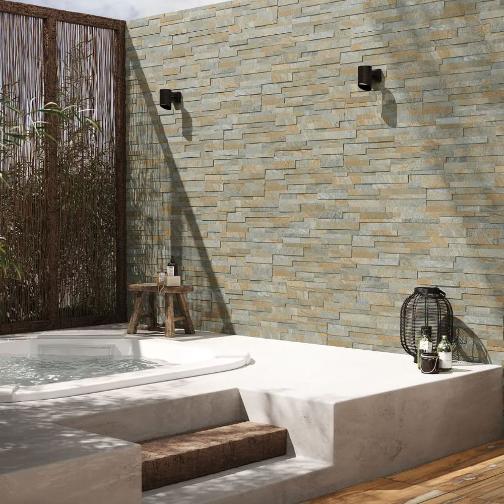 Quarzite Multicolor 3D J91229 : Matt Porcelain Tile; (15.0x61.0)cm