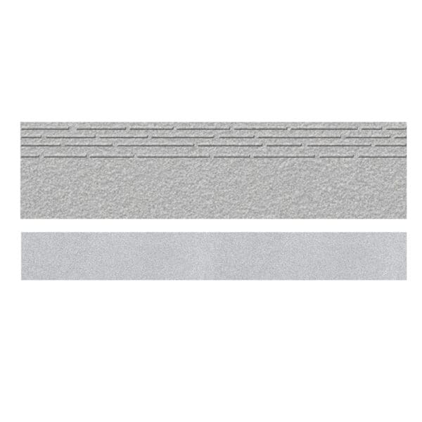 Dense Grey Matt Porcelain Step Tile; (30.0x120.0)cm + Riser Tile; (20.0x120.0)cm