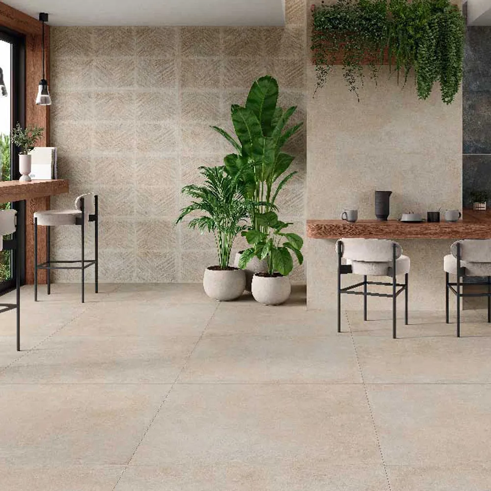 Feroe Greige: Matt Porcelain Tile; (60.0x120.0)cm, Beige
