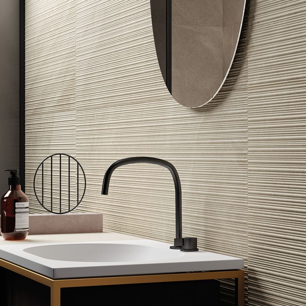 Shale Sand Ribbed: Matt Porcelain Tile; (60.0x120.0)cm