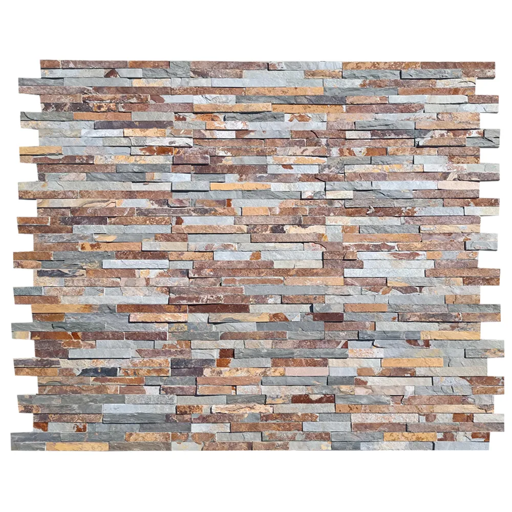 MP1120 Multi Colour: Stone Mosaic; (10.0x40.0)cm