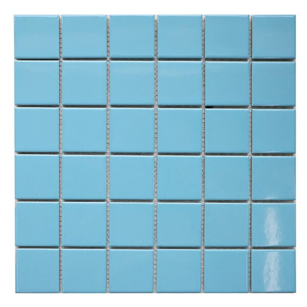 G4827: Glossy Blue Porcelain Mosaic Tile; (30.6x30.6)cm