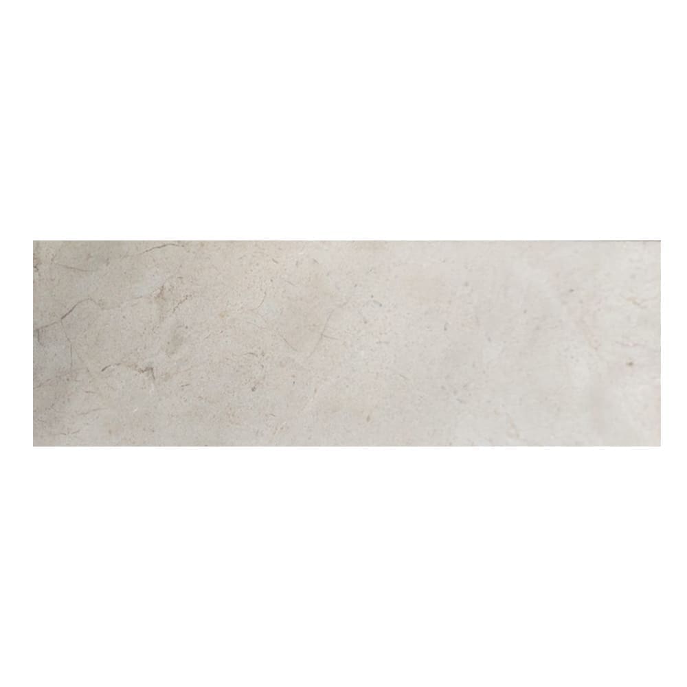 Crema Marfil: Polished Marble Skirting Tile; (10.0x 40.0)cm, White