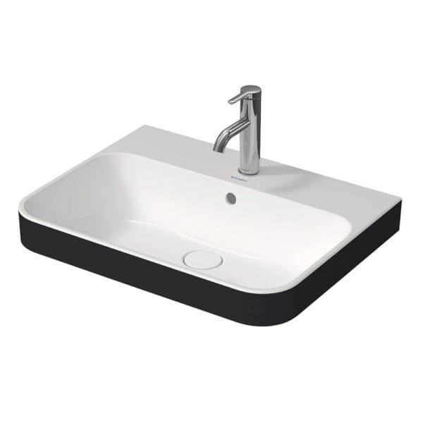 Happy D.2: Over Counter Basin With Overflow & 1Tap Hole; 60cm, Anthracite Matt/White