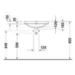 D-Code: Over Counter Wash Basin With Overflow; 1TP; 55cm, White