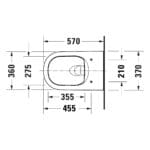 D-Code: WC Pan; Wall Hung; 57cm, White