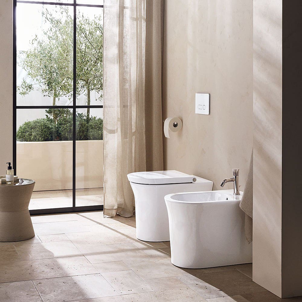 Duravit: White Tulip Bidet With Overflow & 1TH; Floor Standing; 58cm, White