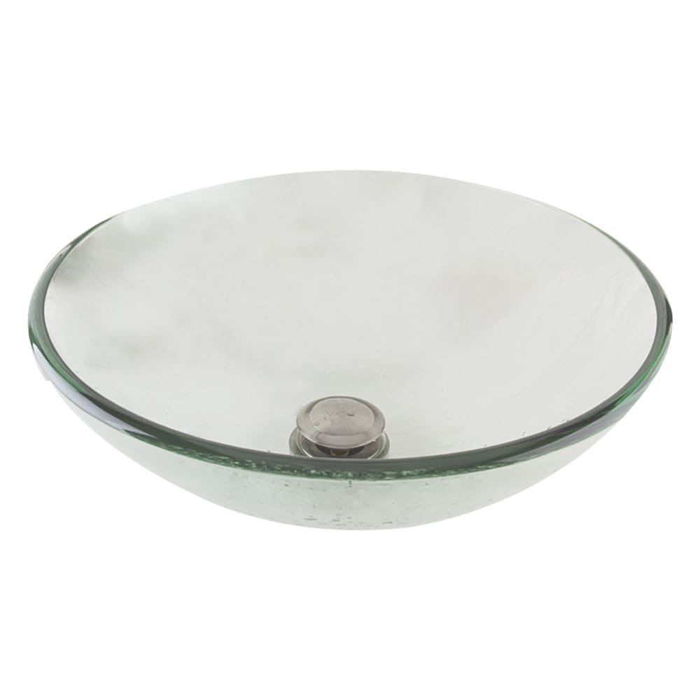 Tapis: Glass Wash Basin With Drainer And Bowl Stand; (42x42x14.5cm), Clear