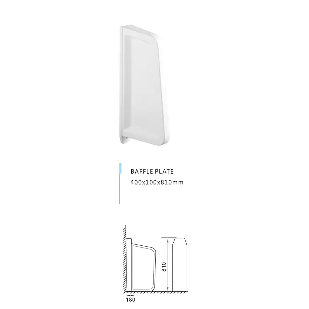 Tapis: Ceramic Urinal Divider With Installation Kit, White